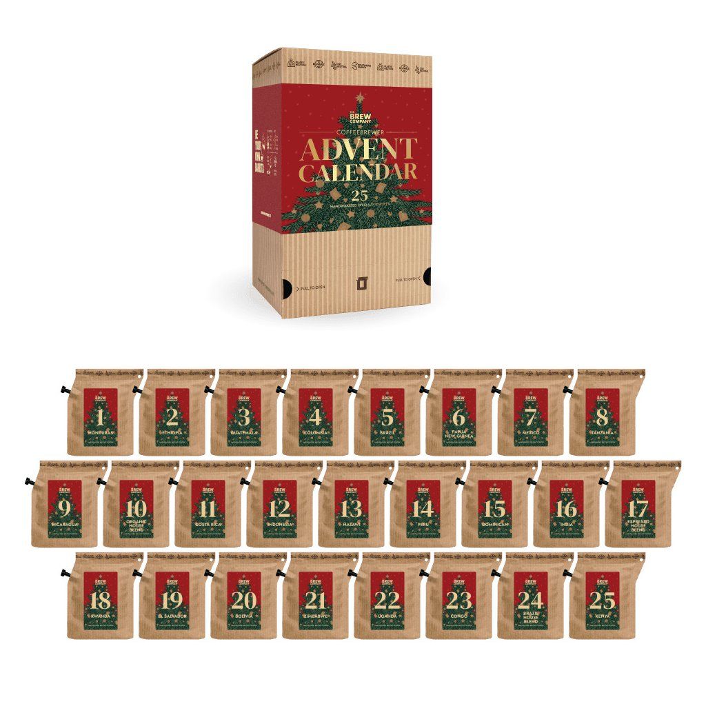 Kávový adventní kalendář a 25 sáčků Coffeebrewer s kávou